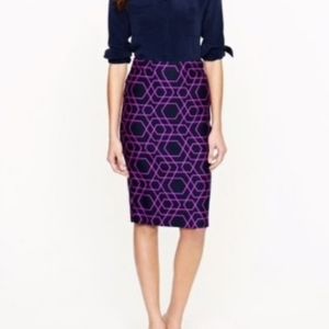 J. Crew Geometric Print No. 2 Pencil Skirt, Sz 6